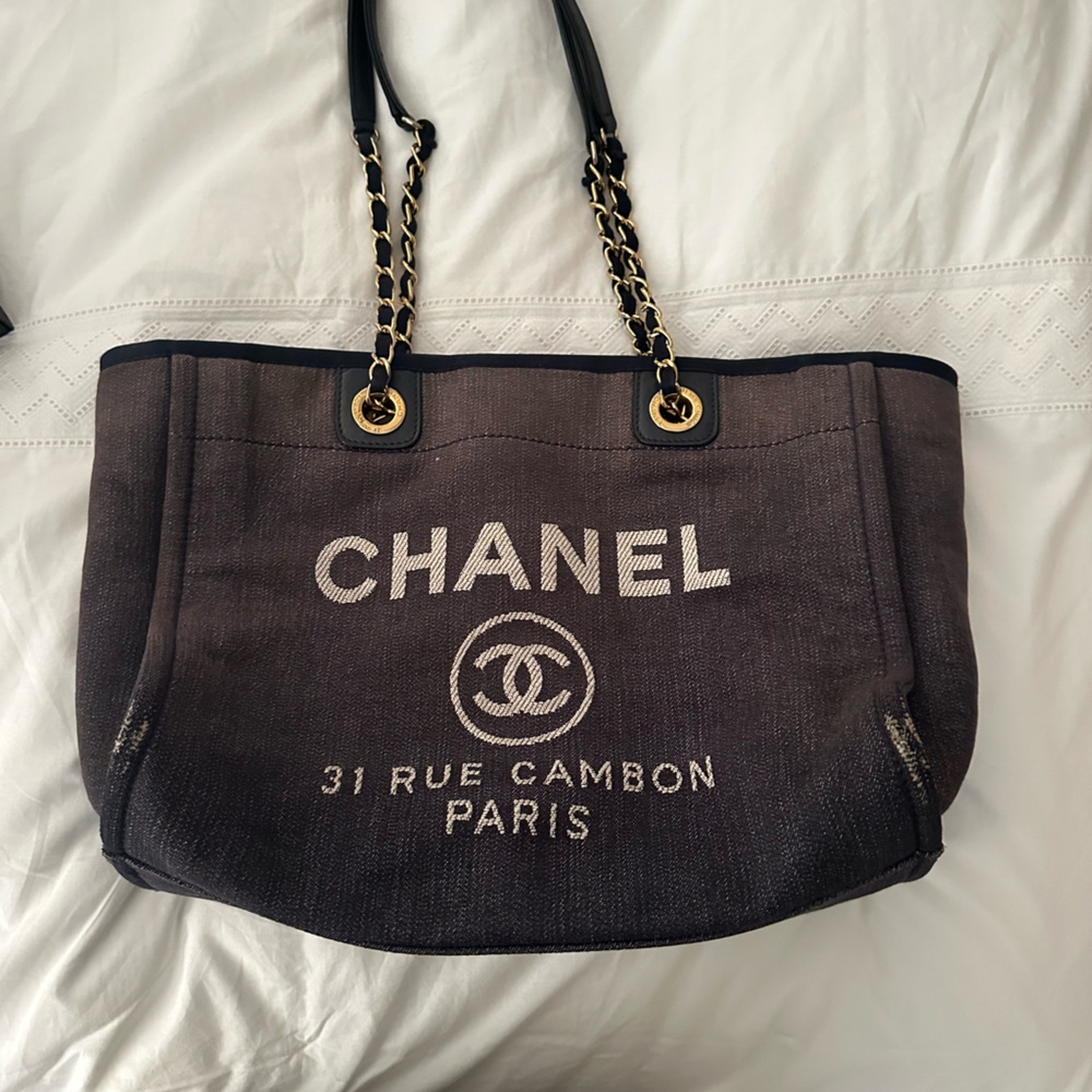 Authentic Chanel deauville tote